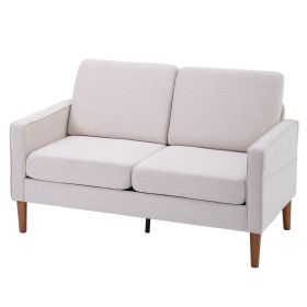 135*76*85cm Linen Solid Wood Legs II Double Seat Without Chaise Concubine Solid Wood Frame Can Be Combined With Single Seat Three Seat Indoor Mod
