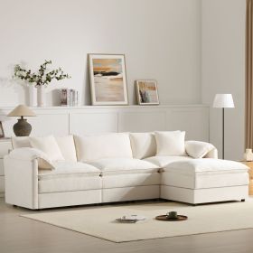 [VIDEO]103.5" Chenille Modular Sectional Sofa with Deep and Wide Seat,L Shaped Cloud Couch Set with Double Cushions,4 Seat Sofa with Movable Otto